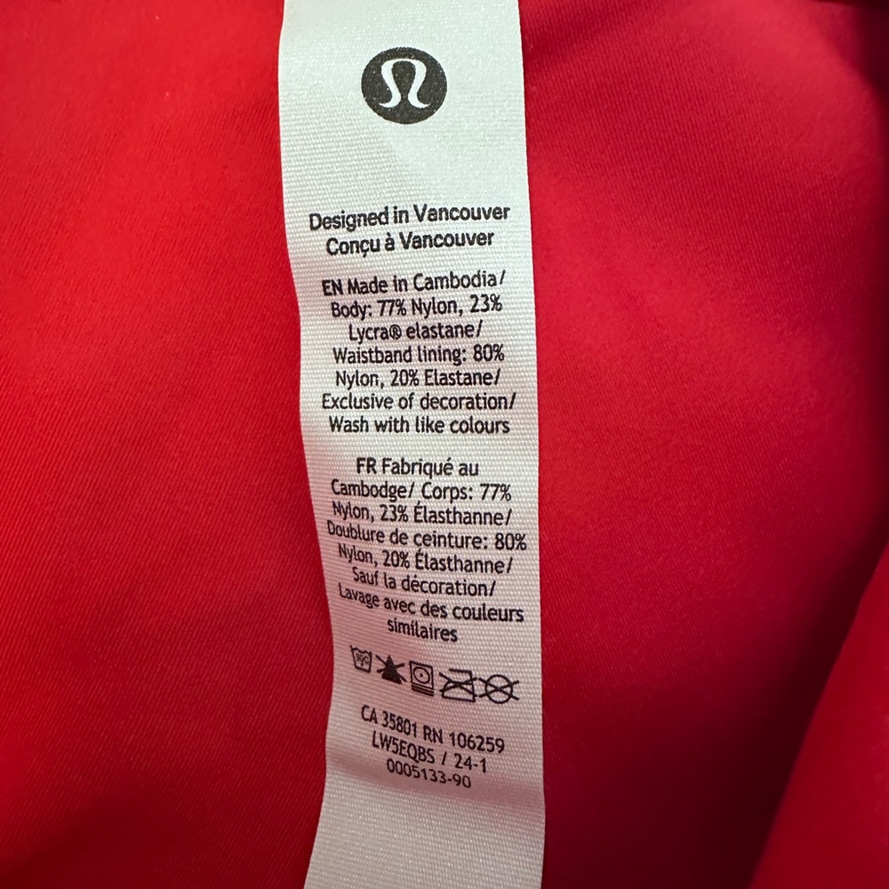 lululemon athletica Bright Red Activewear Top - Picture 2 of 3